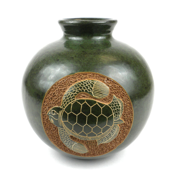6 inch Tall Vase - Turtle Handmade and Fair Trade