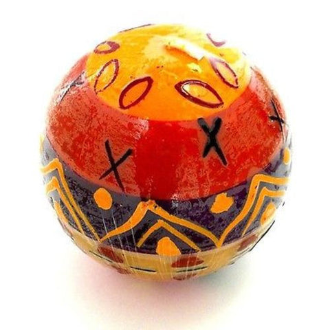 Hand-Painted Ball Candle - Indaeuko Design Handmade and Fair Trade
