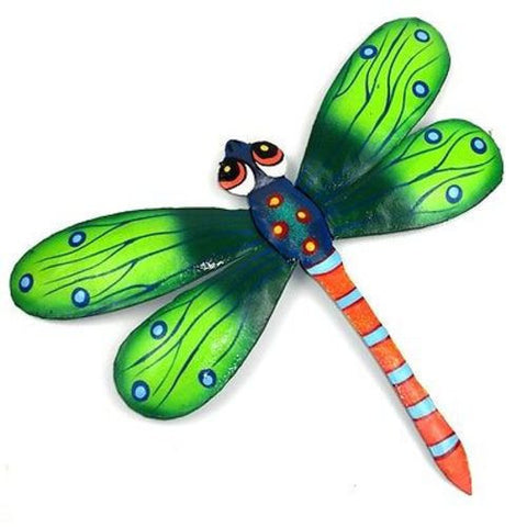 Green Metal Dragonfly - 11 Inches - Haiti Handmade and Fair Trade