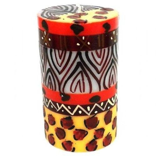 Single Boxed Hand-Painted Pillar Candle - Uzima Design Handmade and Fair Trade
