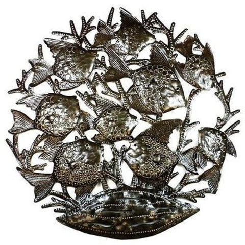 School of Fish - 24 Inch Metal Art Handmade and Fair Trade