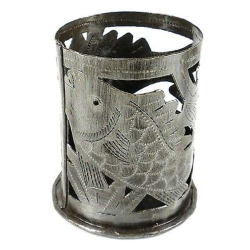 Metal Art Candle Holder Fish Design Handmade and Fair Trade