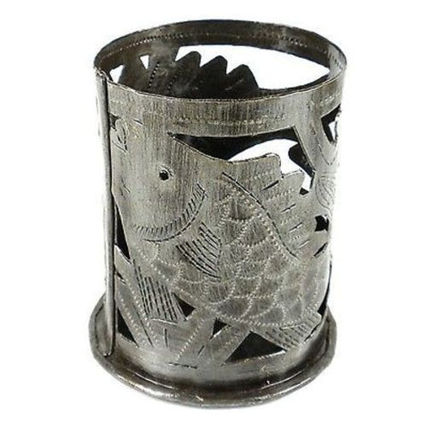 Metal Art Candle Holder Fish Design Handmade and Fair Trade